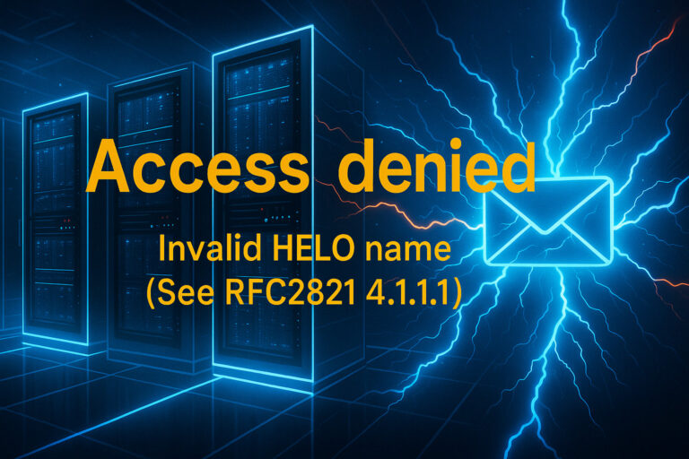Access denied – Invalid HELO name (See RFC2821 4.1.1.1)